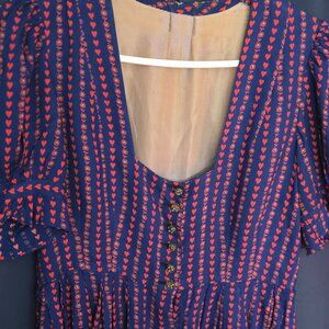 Red Hearts Midi Dress